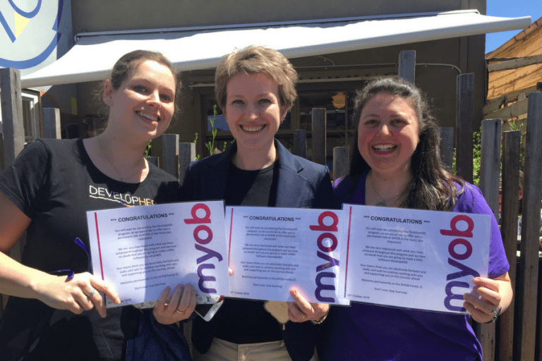 MYOB wraps up first run of DevelopHER program by giving the three participants permanent roles