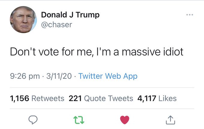 Twitter suspended The Chaser’s satire account after it pretended to be Trump saying ‘Don’t vote for me’