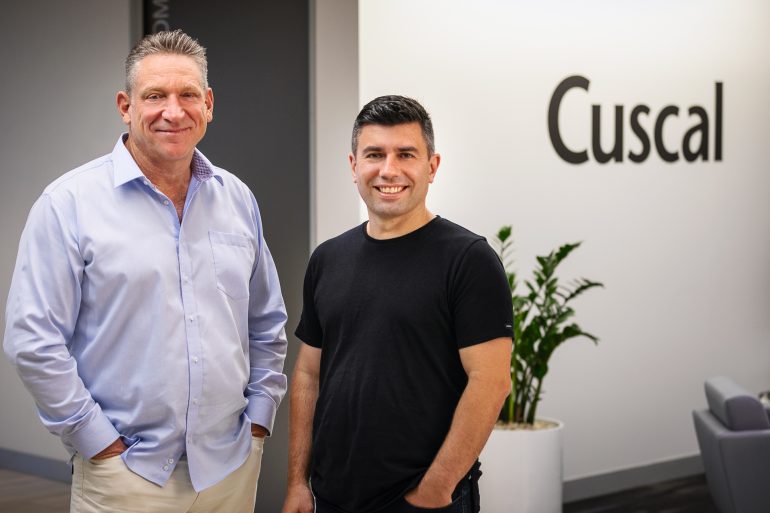 Cuscal MD Craig Kennedy and Basiq founder Damir Cuca