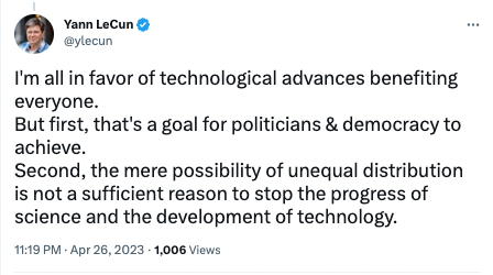 Meta tweet, Yann LeCun