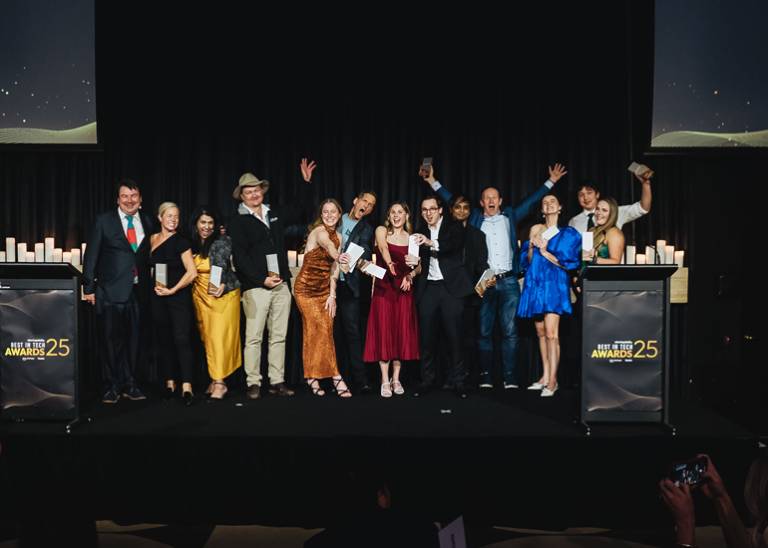 Relevance AI, Press Play Ventures, _Southstart, Mick Liubinskas and Paz Pisarski win at the Startup Daily Best in Tech Awards 2025